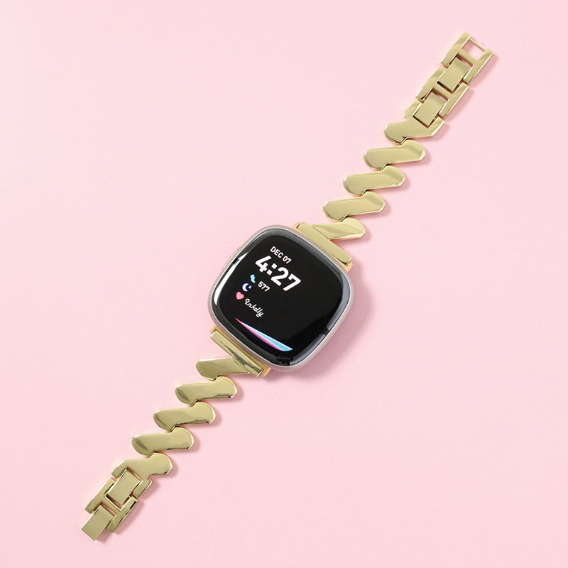 Amelia Stainless Steel Fitbit Versa 4 & Sense 2 Watch Band Gold