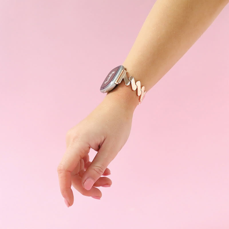 Amelia Stainless Steel Fitbit Versa 4 & Sense 2 Watch Band