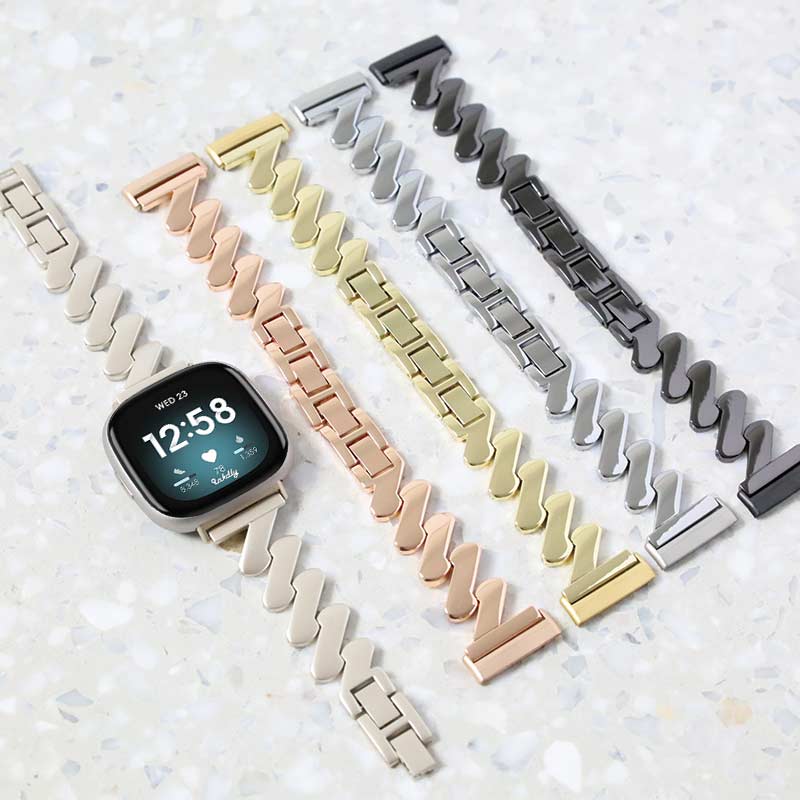 Amelia Stainless Steel Fitbit Versa 3 & Sense Watch Band