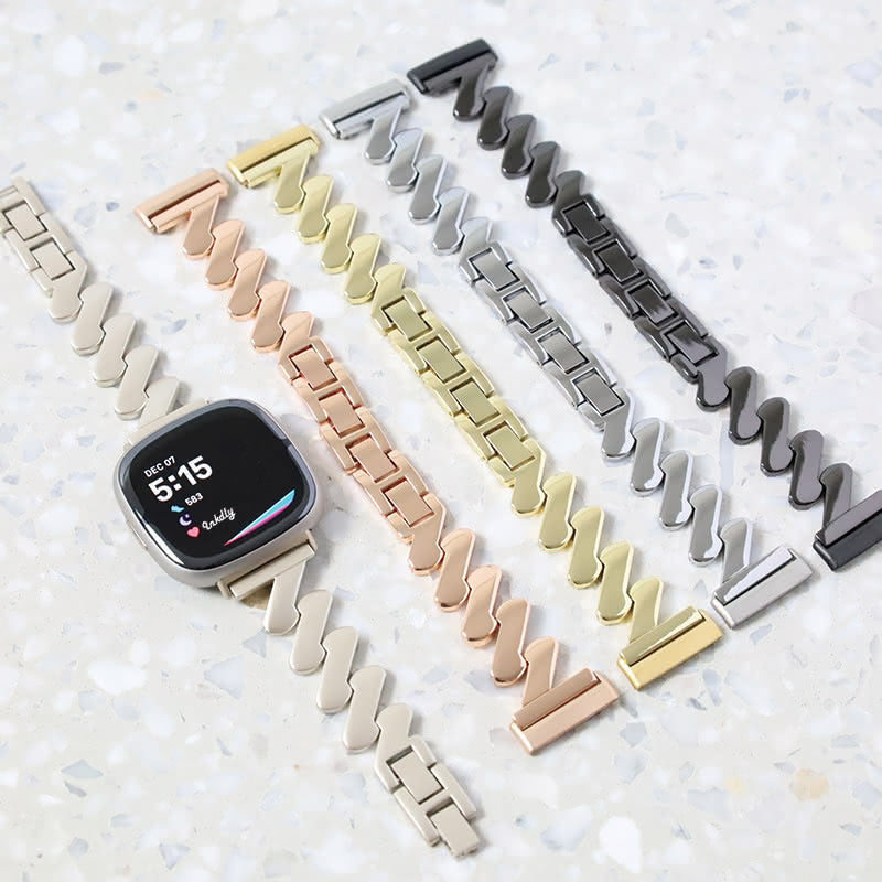 Amelia Stainless Steel Fitbit Versa 4 & Sense 2 Watch Band