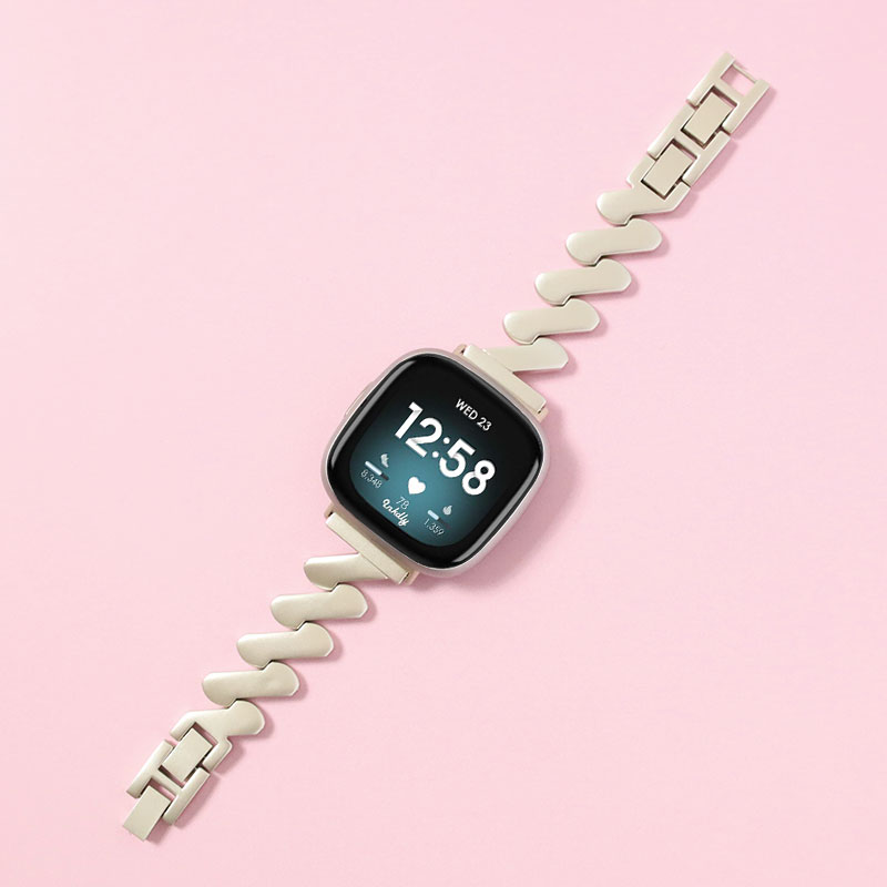 Amelia Stainless Steel Fitbit Versa 3 & Sense Watch Band Starlight