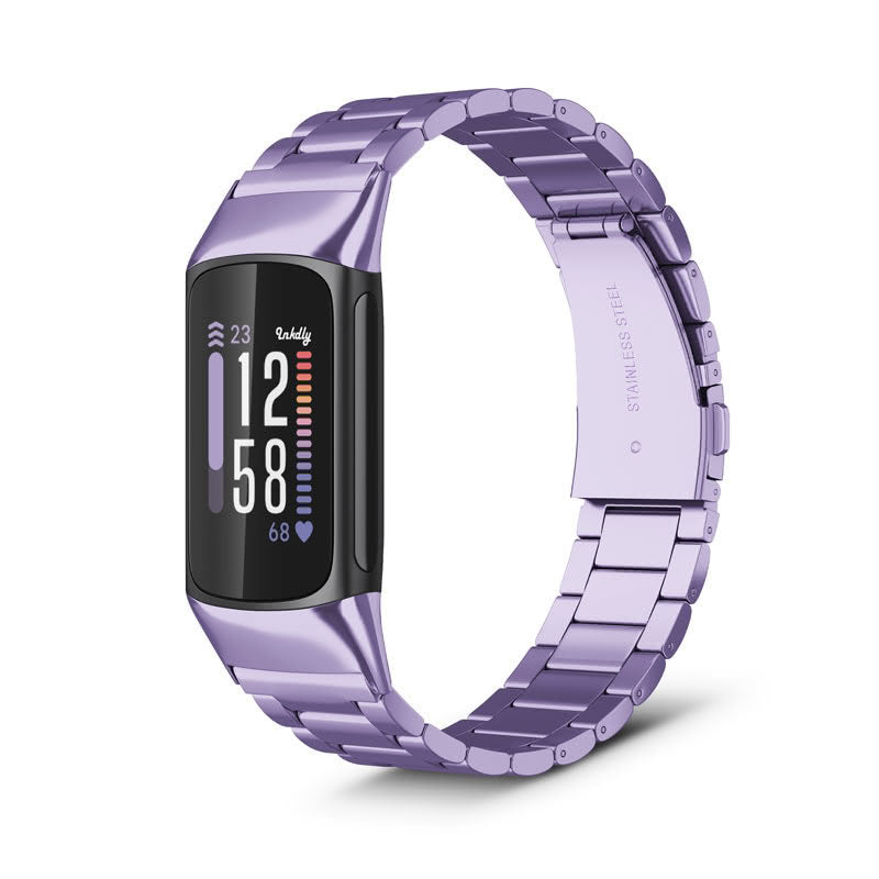 Boss Fitbit Charge 6 Band Replacement Stainless Link Light Purple