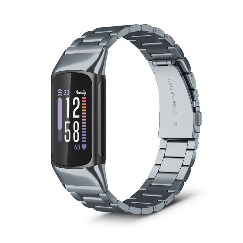 Boss Fitbit Charge 6 Band Replacement Stainless Link Space Grey