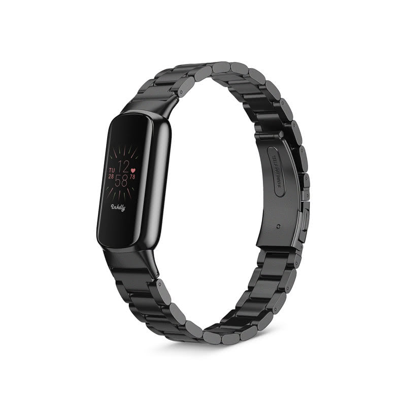 Boss Fitbit Luxe Band Replacement Stainless Link Black Night