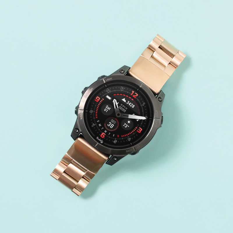 Boss Stainless Garmin Epix Gen 2 Bands Replacement Quick Change 26mm For 51mm Watch Rose Gold