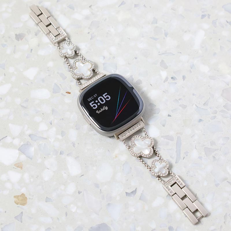 Clover Stainless Steel Fitbit Versa 4 & Sense 2 Watch Band