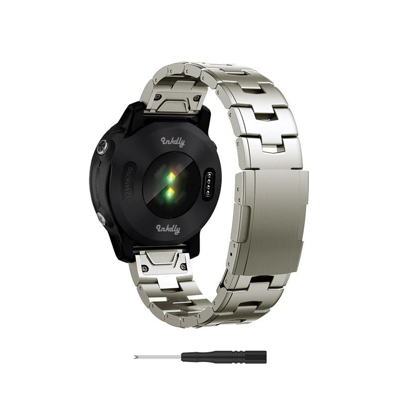 Evo Titanium Garmin Forerunner 955 Bands Replacement Quick Change (22mm) Natural