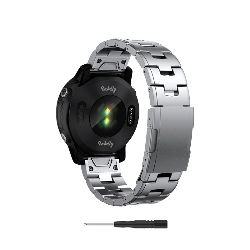 Evo Titanium Garmin Forerunner 955 Bands Replacement Quick Change (22mm) Silver