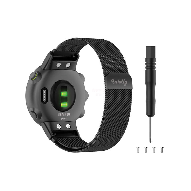 Milanese Garmin Forerunner 45 & 45S Band with Magnetic Lock Black Night