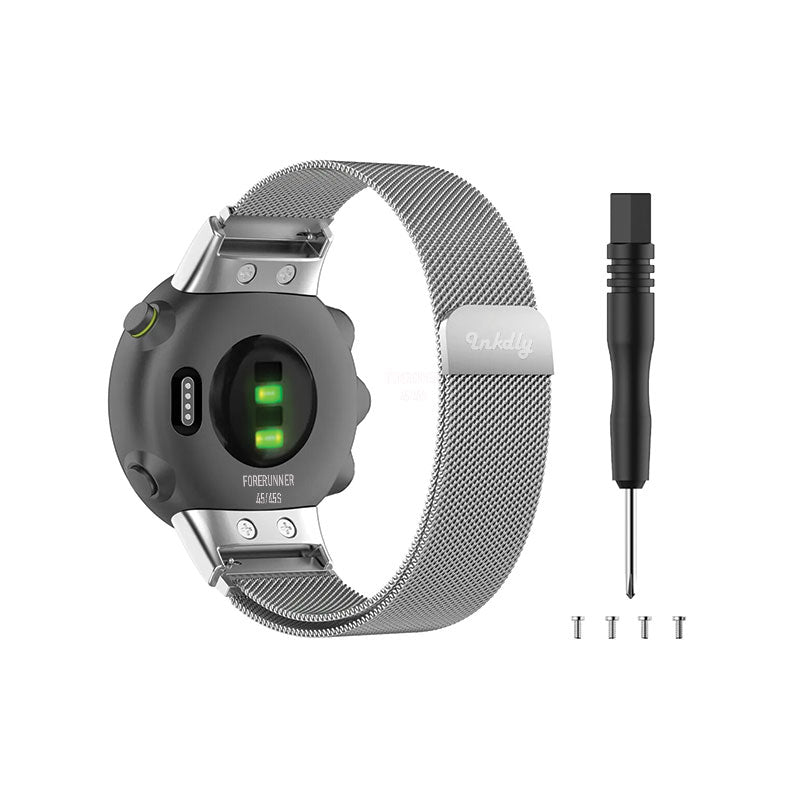 Milanese Garmin Forerunner 45 & 45S Band with Magnetic Lock Silver Steel