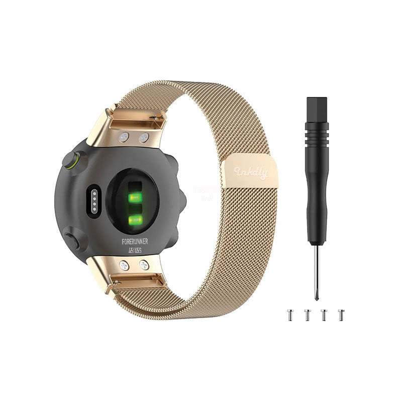 Milanese Garmin Forerunner 45 & 45S Band with Magnetic Lock Soft Gold