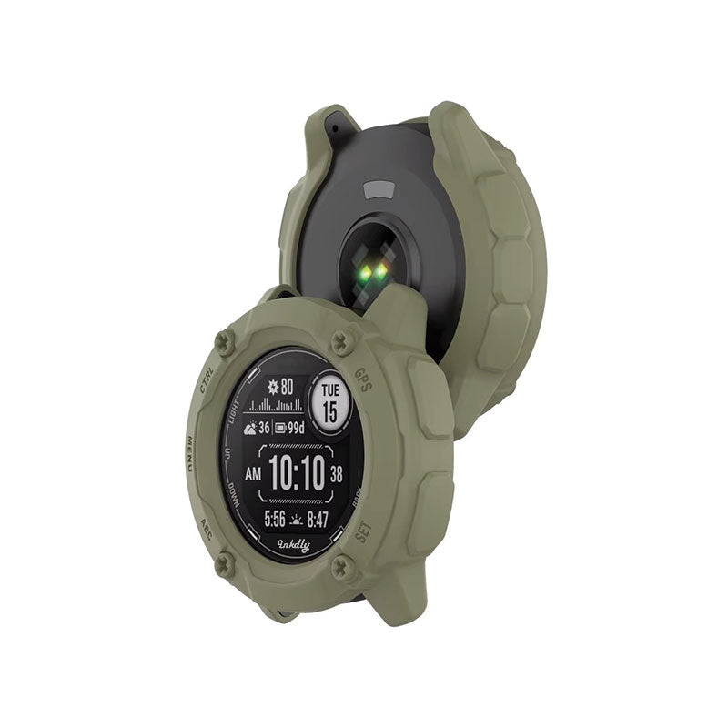 Rugged Garmin Instinct 2X Solar Protective Cover Case Pine Needle Green