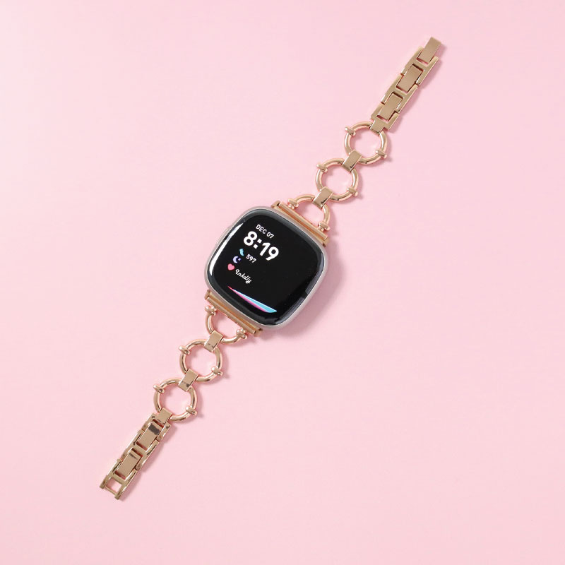 Harper Stainless Steel Fitbit Versa 4 & Sense 2 Watch Band Rose Gold