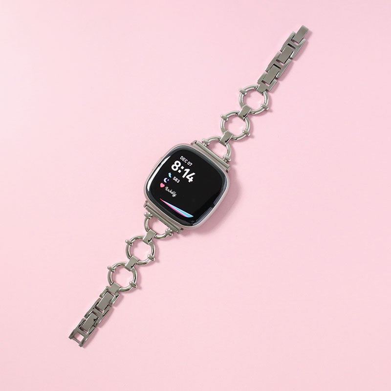 Harper Stainless Steel Fitbit Versa 4 & Sense 2 Watch Band Silver