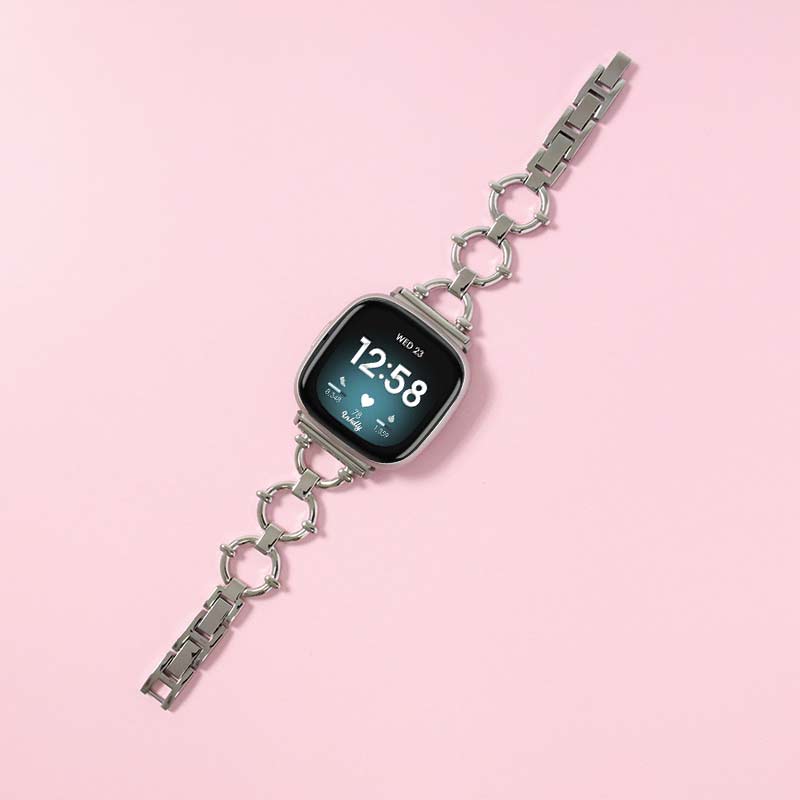 Harper Stainless Steel Fitbit Versa 3 & Sense Watch Band Silver