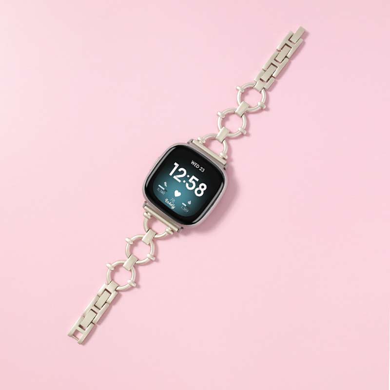 Harper Stainless Steel Fitbit Versa 3 & Sense Watch Band Starlight