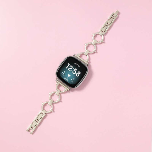 Harper Stainless Steel Fitbit Versa 3 & Sense Watch Band Starlight