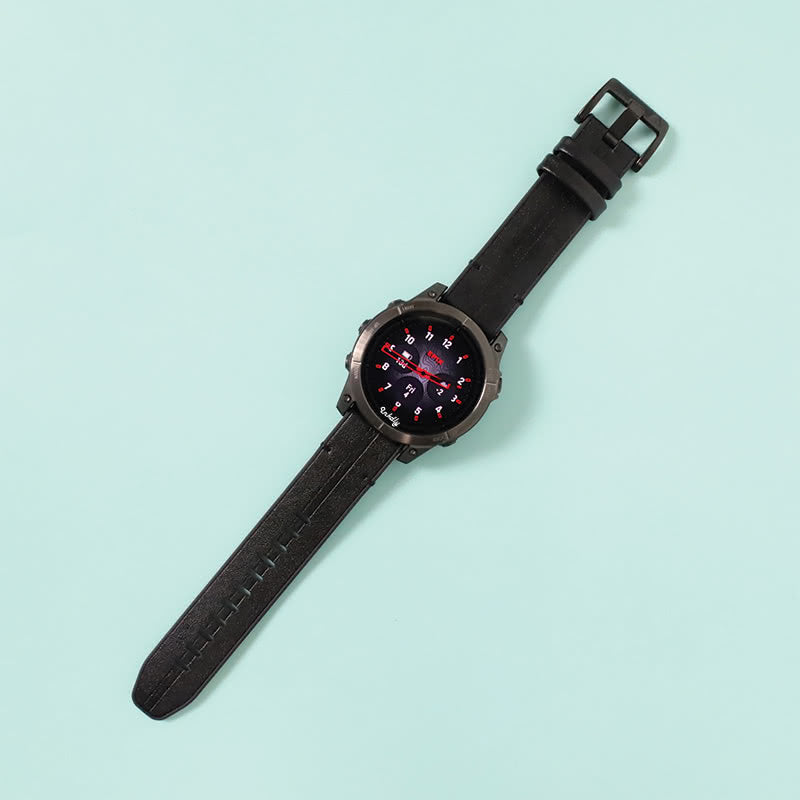 Leather Garmin Epix Gen 2 Bands Replacement Quick Change 20mm For 42mm Watch Black