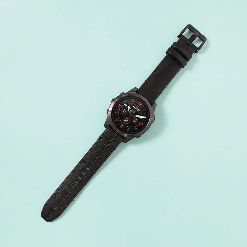 Leather Garmin Epix Gen 2 Bands Replacement Quick Change 26mm For 51mm Watch Black
