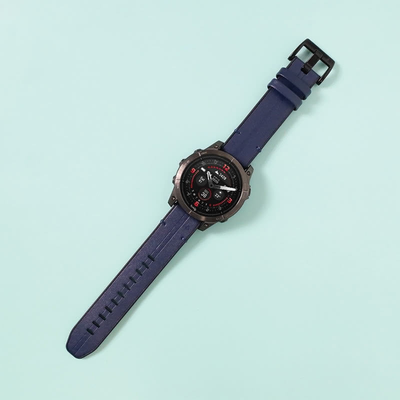 Leather Garmin Epix Gen 2 Bands Replacement Quick Change 26mm For 51mm Watch Blue