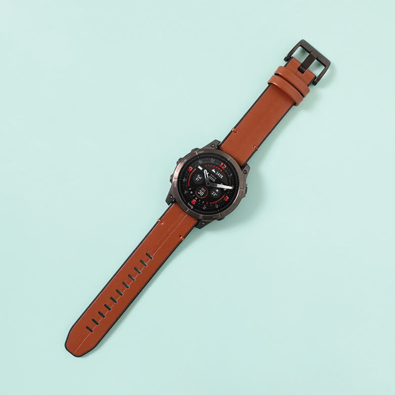 Leather Garmin Epix Gen 2 Bands Replacement Quick Change 26mm For 51mm Watch Brown