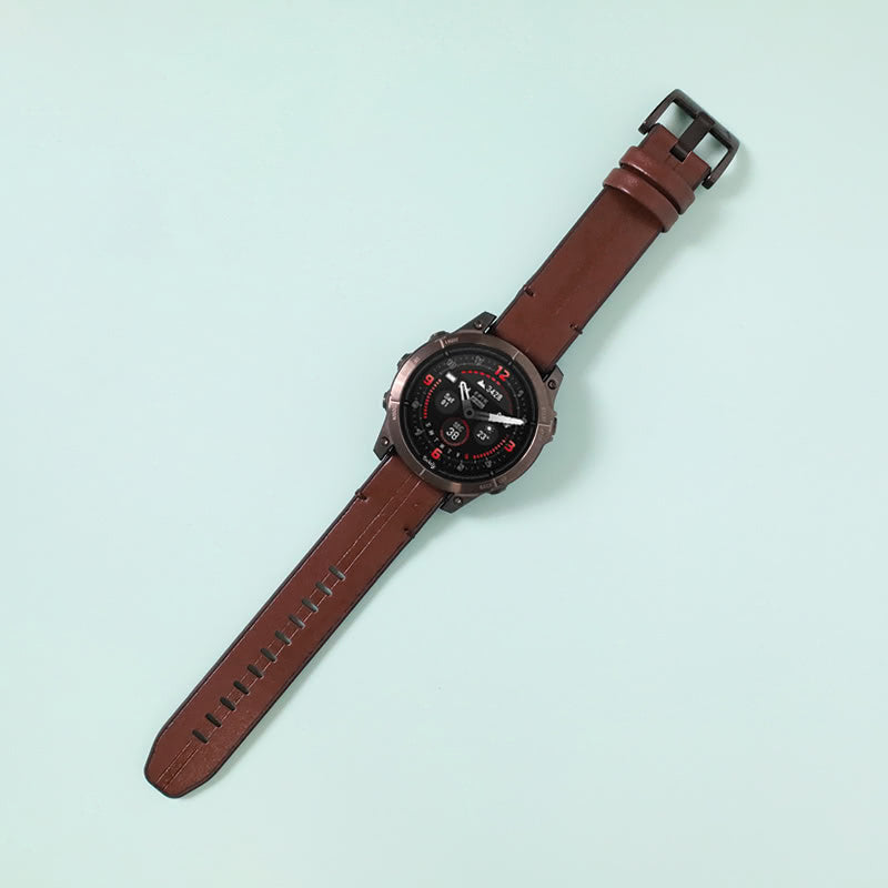Leather Garmin Epix Gen 2 Bands Replacement Quick Change 26mm For 51mm Watch Coffee