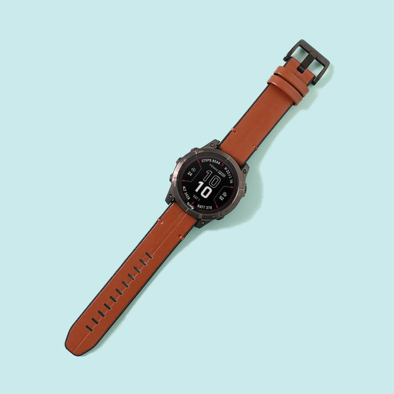 Leather Garmin Fenix 7X Bands Replacement Quick Change (26mm) Brown