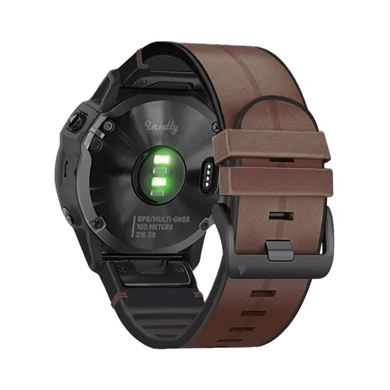Leather Garmin Band Replacement Straps with Quick Change (26mm) Coffee