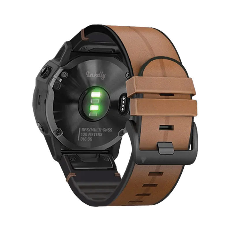 Leather Garmin Band Replacement Straps with Quick Change (26mm) Brown