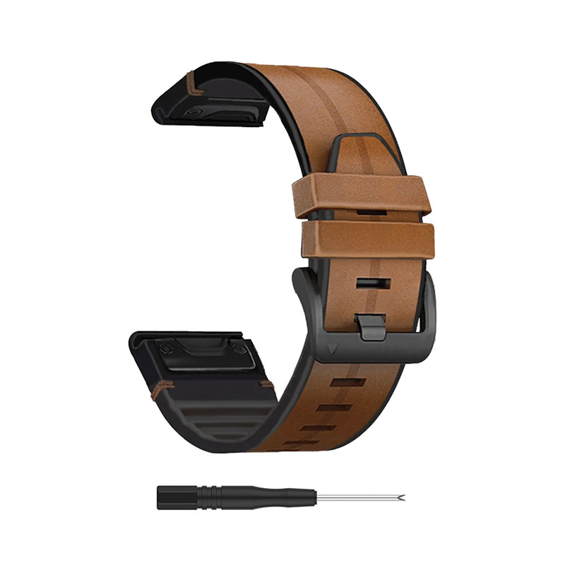 Leather Garmin Forerunner 955 Bands Replacement Quick Change (22mm) Brown