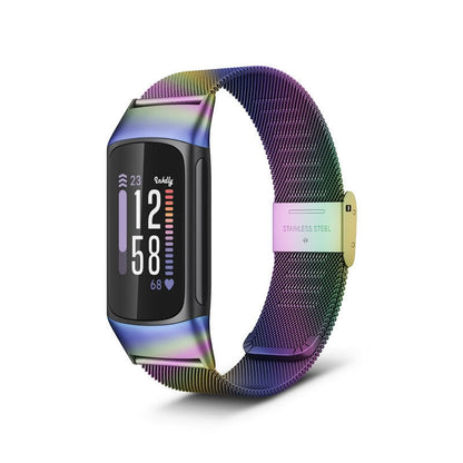 Milanese Fitbit Charge 6 Band Replacement Quick Release Iridescent  