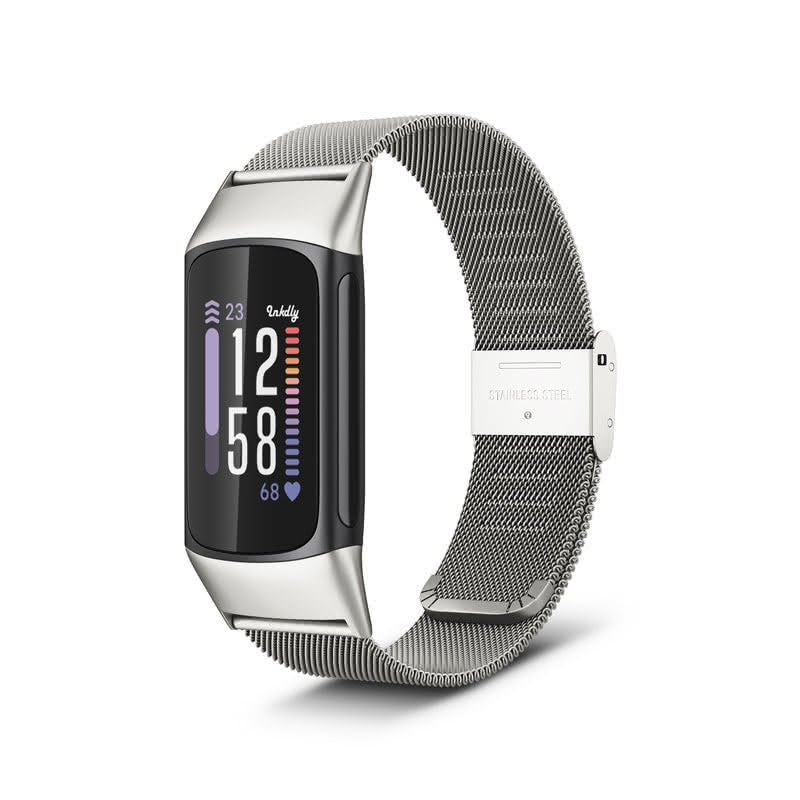 Milanese Fitbit Charge 6 Band Replacement Quick Release Silver Steel