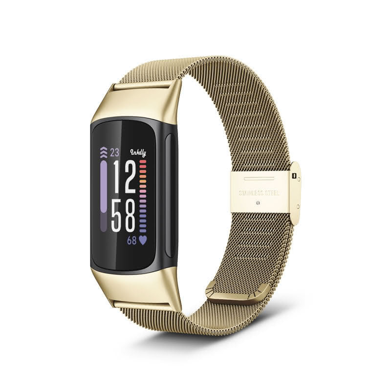 Milanese Fitbit Charge 6 Band Replacement Quick Release Soft Gold
