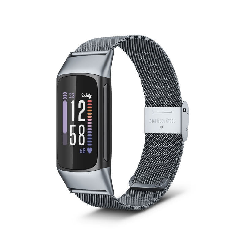 Milanese Fitbit Charge 6 Band Replacement Quick Release Space Grey
