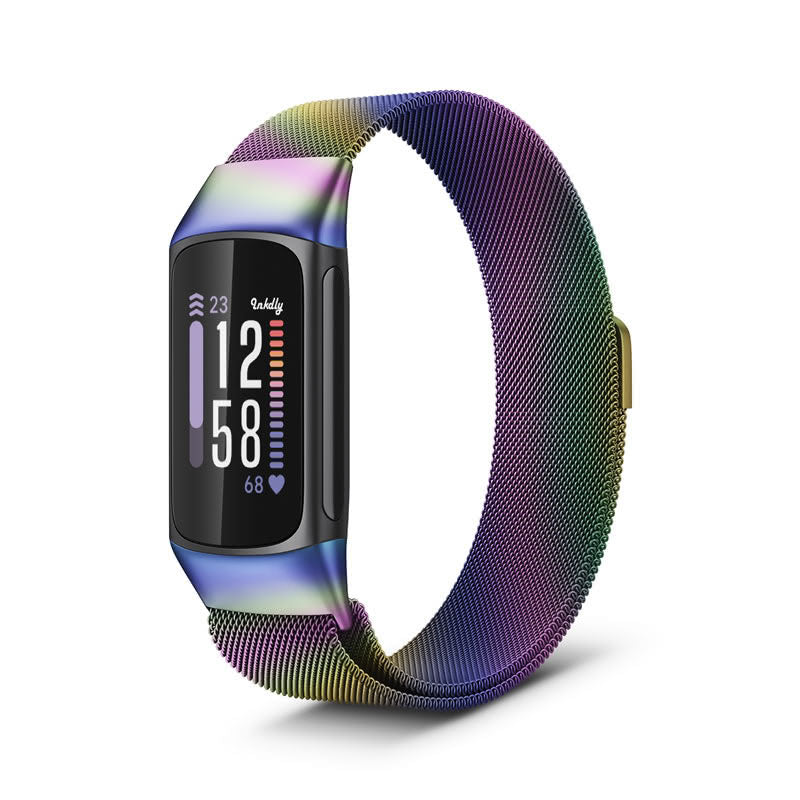 Milanese Fitbit Charge 6 Band Replacement Magnetic Lock Iridescent
