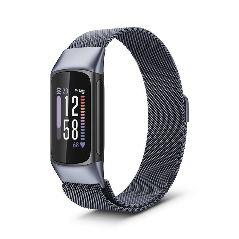 Milanese Fitbit Charge 6 Band Replacement Magnetic Lock Space Grey