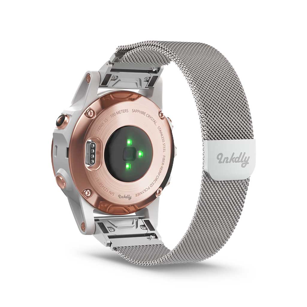 Milanese Garmin Fenix 5S Band Magnetic Lock with Quick Change (20mm) Silver Steel