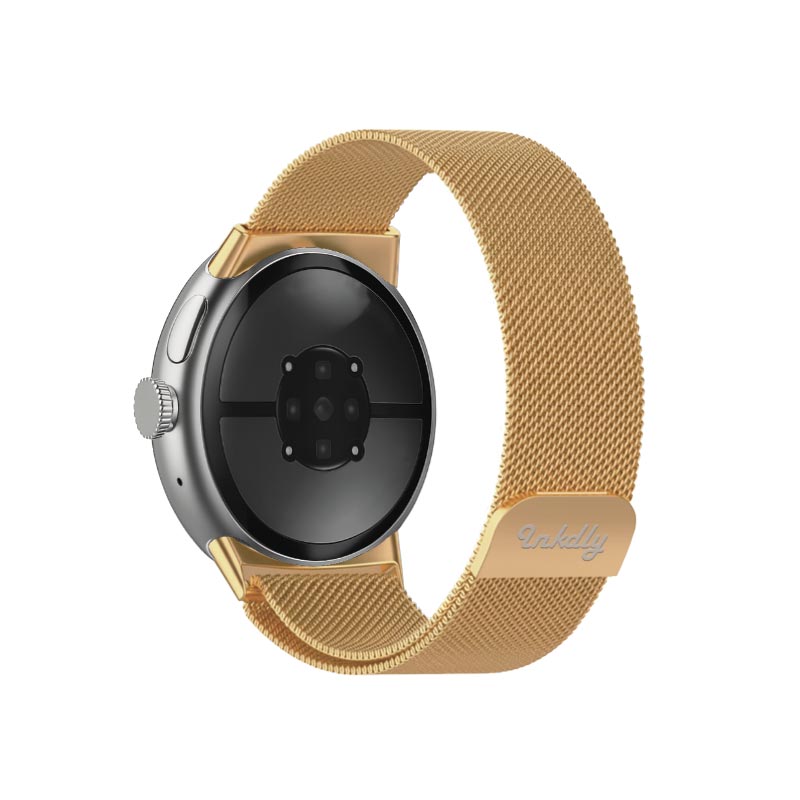Milanese Google Pixel Watch 3 Band Replacement with Magnetic Lock 41MM Gold Honour