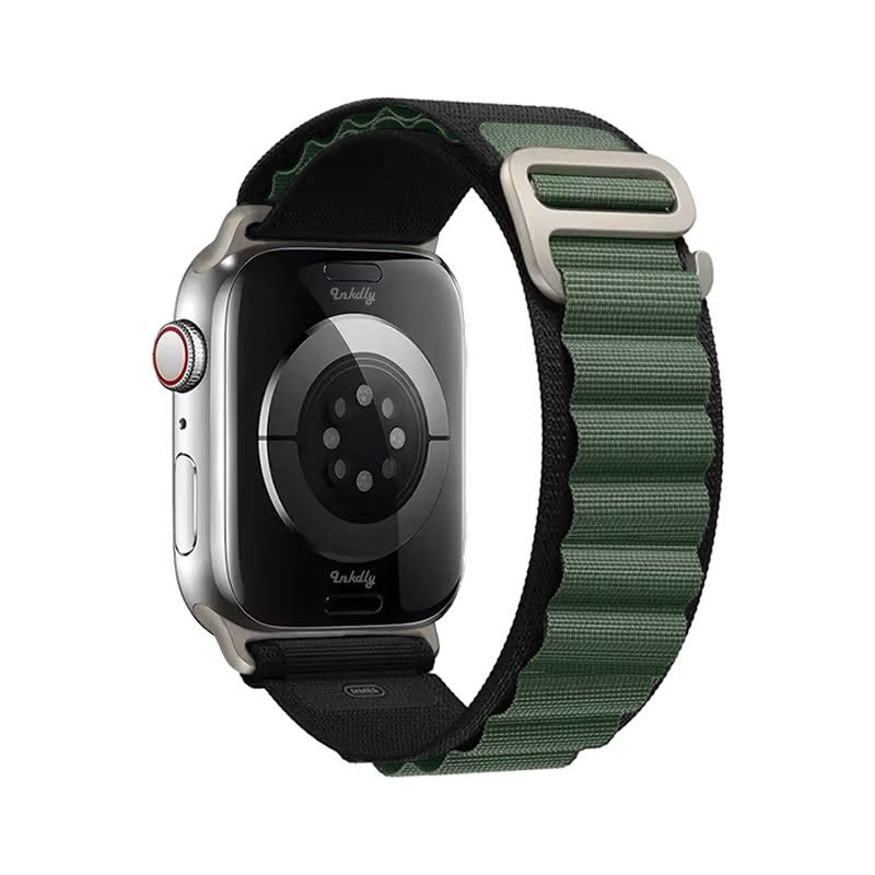 Apple Watch Alpine Loop Bands Replacement Strap 38MM/40MM/41MM Black + Green