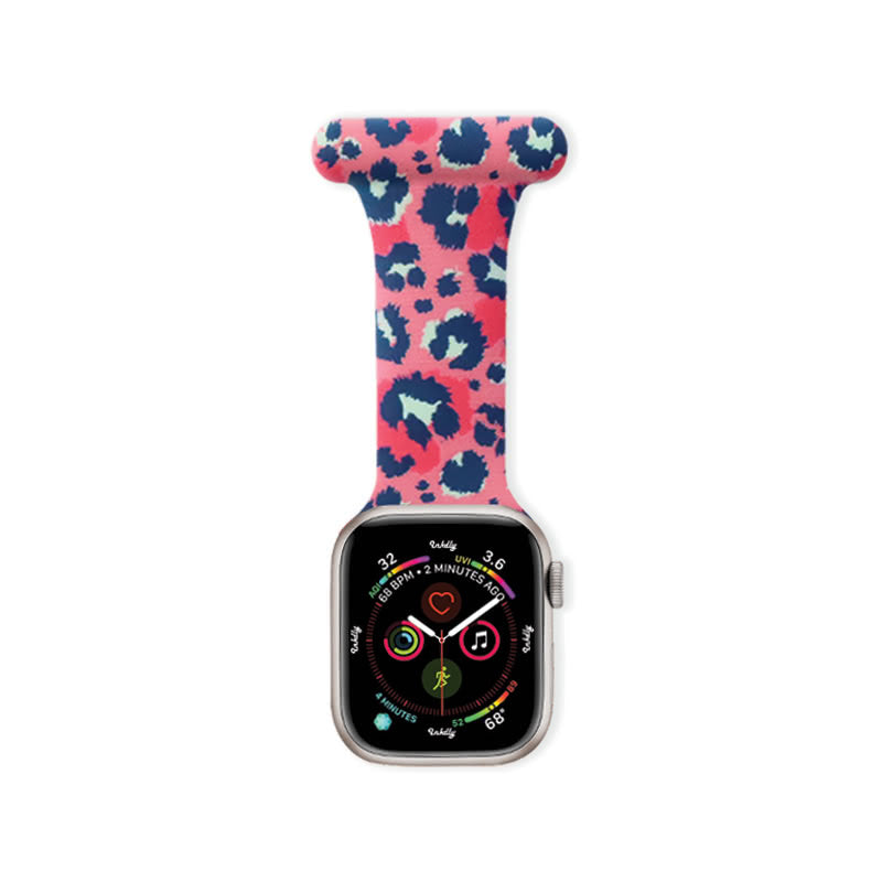 Apple Watch Nurse Fob Clip 38MM/40MM/41MM Pink Leopard Print