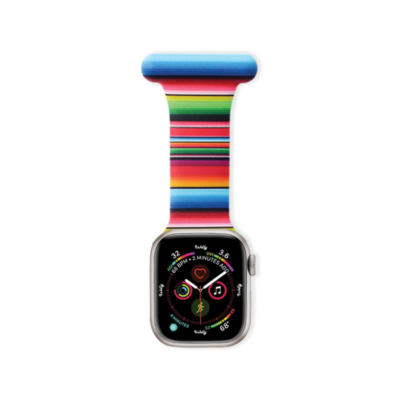 Apple Watch Nurse Fob Clip 38MM/40MM/41MM Rainbow Stripe Print