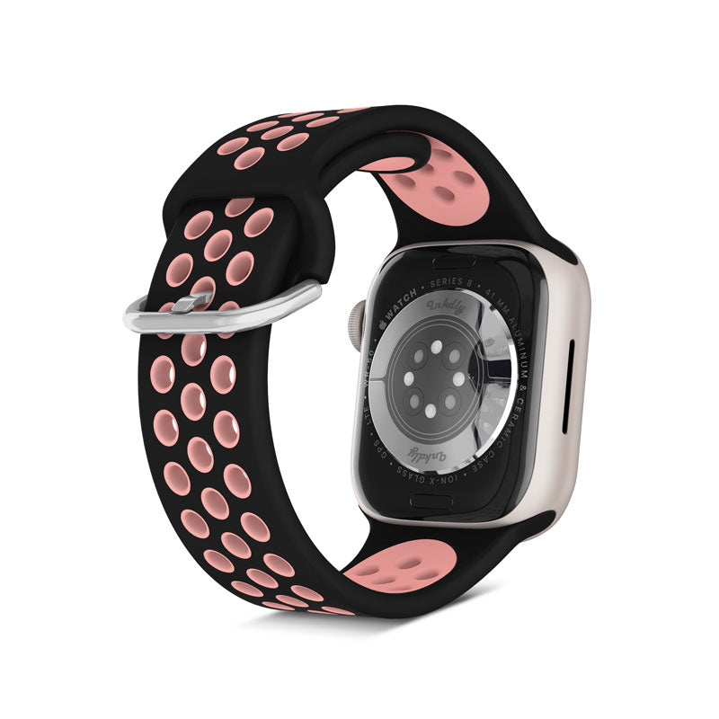 Airvent Apple Watch Band Replacement Straps with Buckle 38mm/40mm/41mm Black + Pink Vents