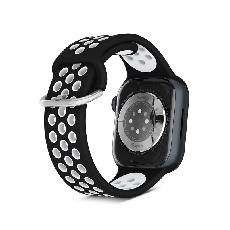Airvent Apple Watch Band Replacement Straps with Buckle 38mm/40mm/41mm Black + White Vents