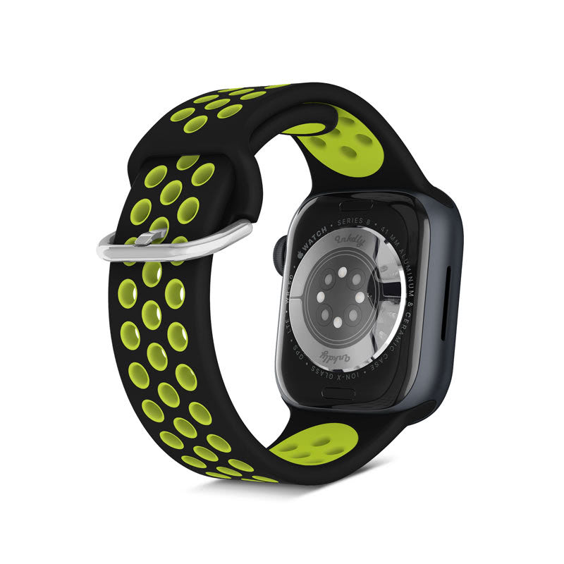 Airvent Apple Watch Band Replacement Straps with Buckle 38mm/40mm/41mm Black + Yellow Vents