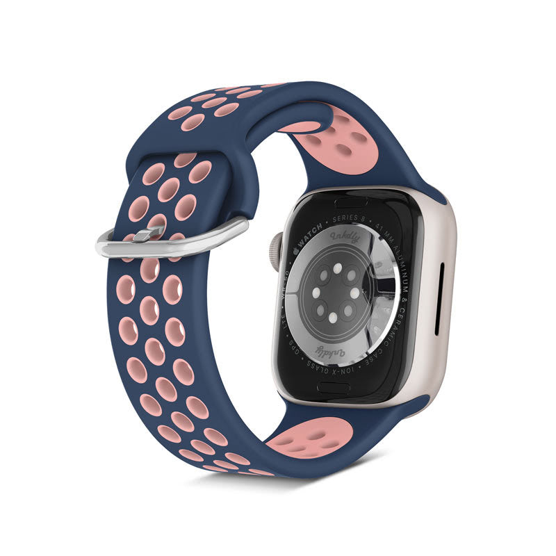 Airvent Apple Watch Band Replacement Straps with Buckle 38mm/40mm/41mm Blue + Pink Vents
