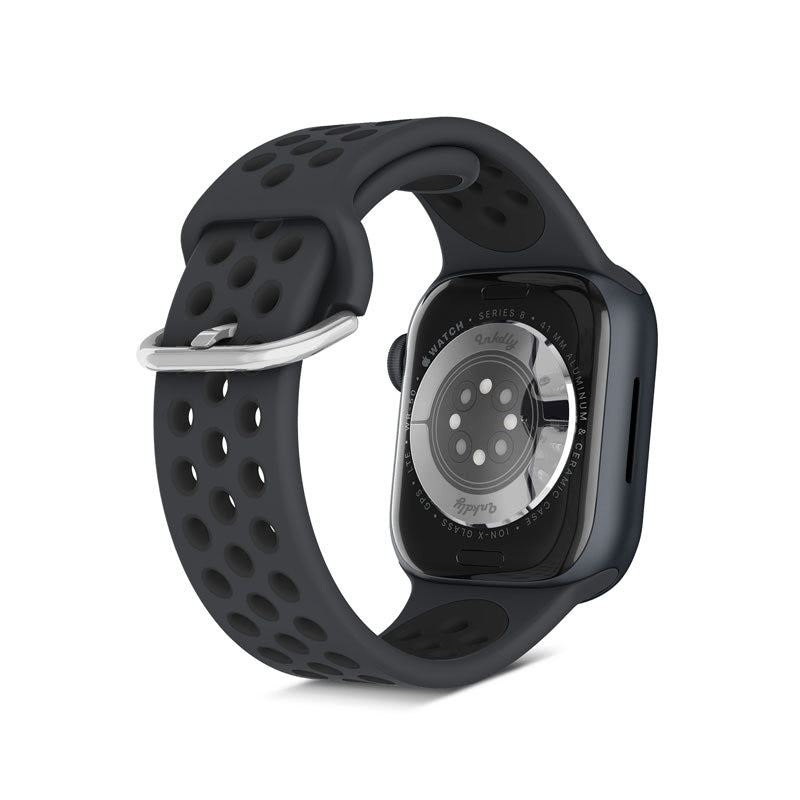 Airvent Apple Watch Band Replacement Straps with Buckle 38mm/40mm/41mm Dark Grey + Black Vents