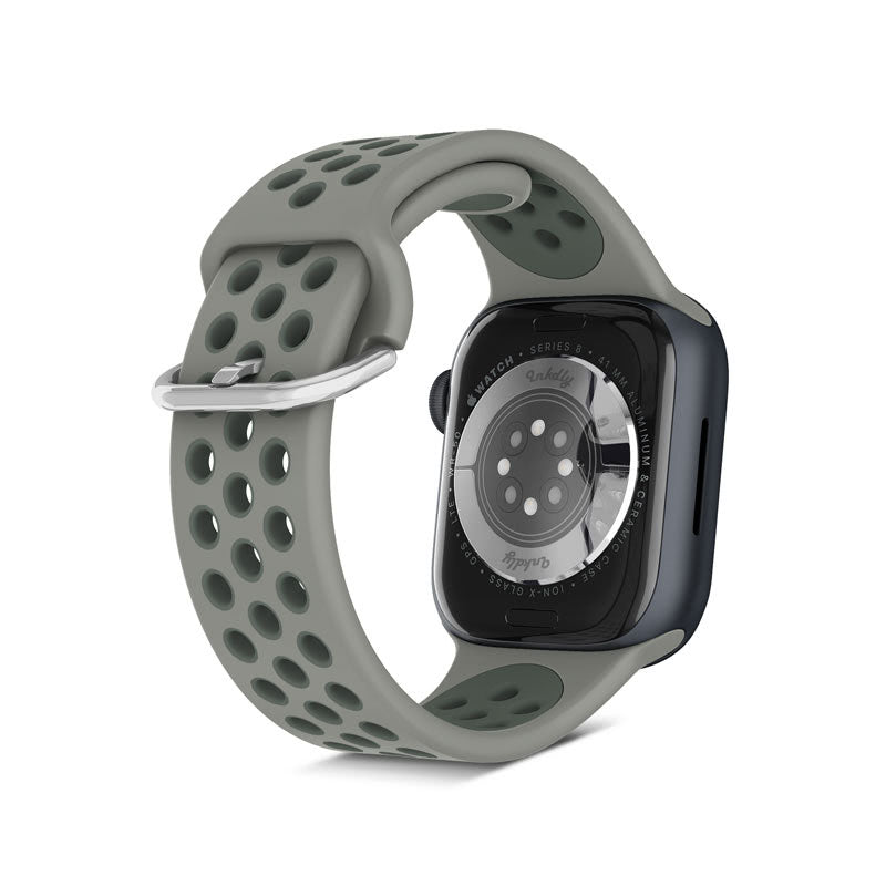 Airvent Apple Watch Band Replacement Straps with Buckle 38mm/40mm/41mm Light Grey + Moss Green Vents