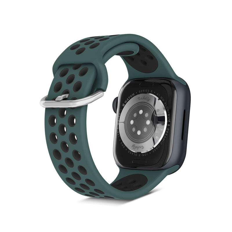 Airvent Apple Watch Band Replacement Straps with Buckle 38mm/40mm/41mm Pine Needle Green + Black Vents