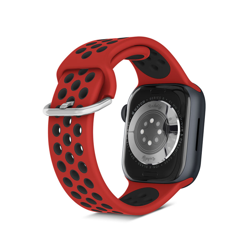 Airvent Apple Watch Band Replacement Straps with Buckle 38mm/40mm/41mm Red + Black Vents