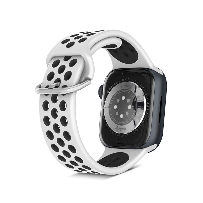 Airvent Apple Watch Band Replacement Straps with Buckle 38mm/40mm/41mm White + Black Vents